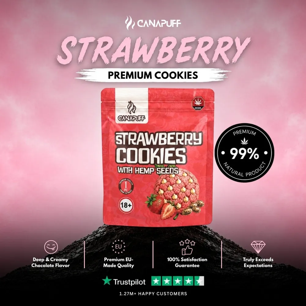 Strawberry Cookies s konopnými semínky