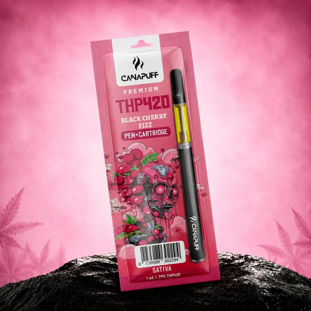 THP420 pen + cartridge Black Cherry Fizz 79%