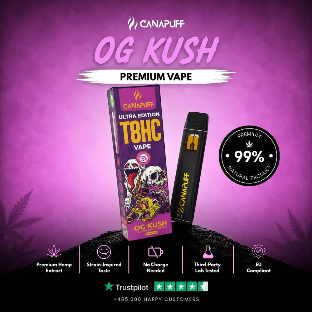 T8HC vape OG Kush Ultra Edition 99% 1 ml