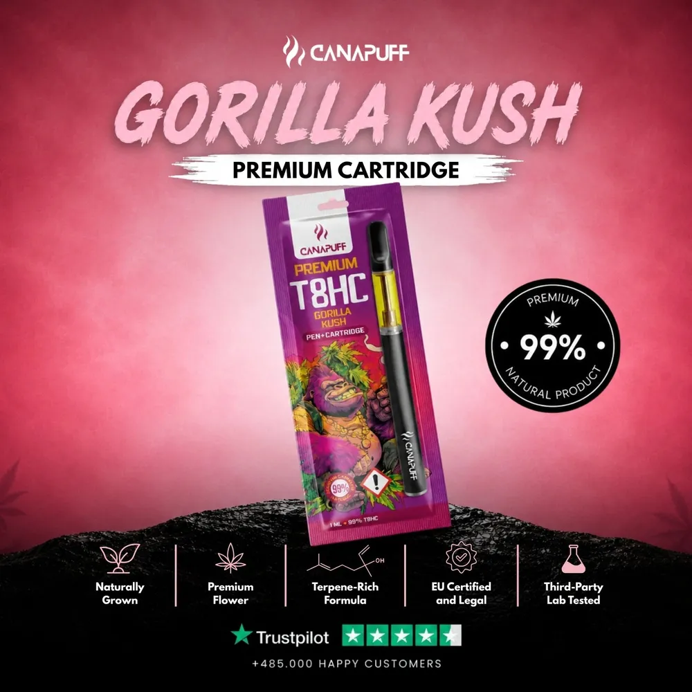 T8HC pen + cartridge Gorilla Kush 99%