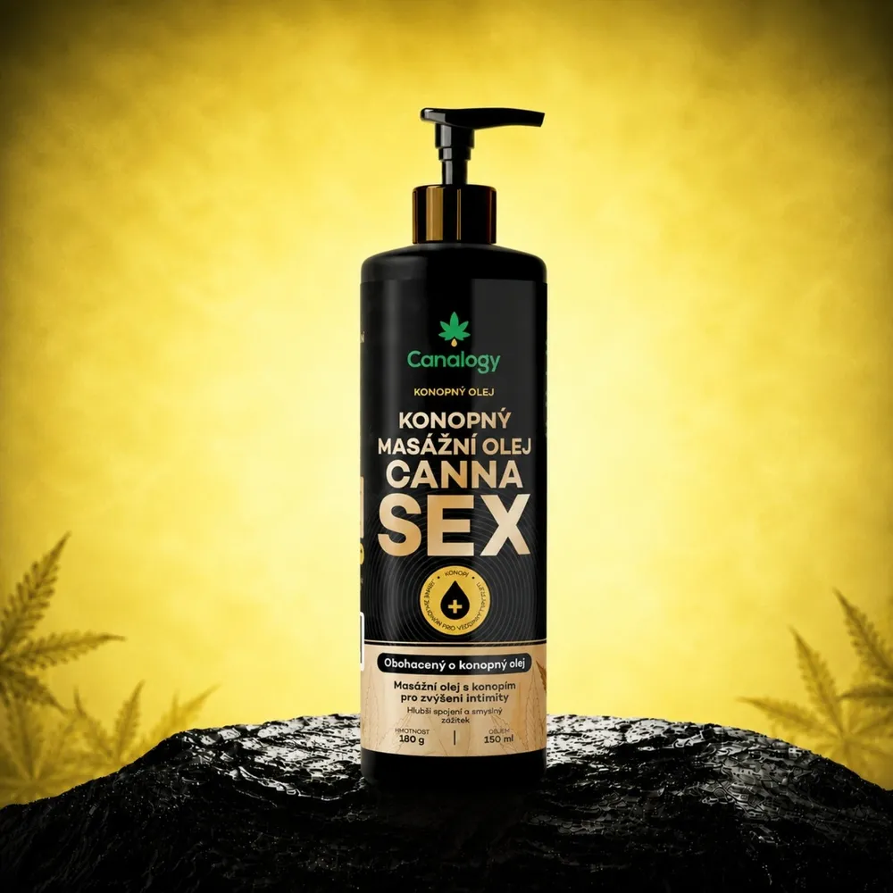 Konopný masážní olej Cannasex - Canalogy