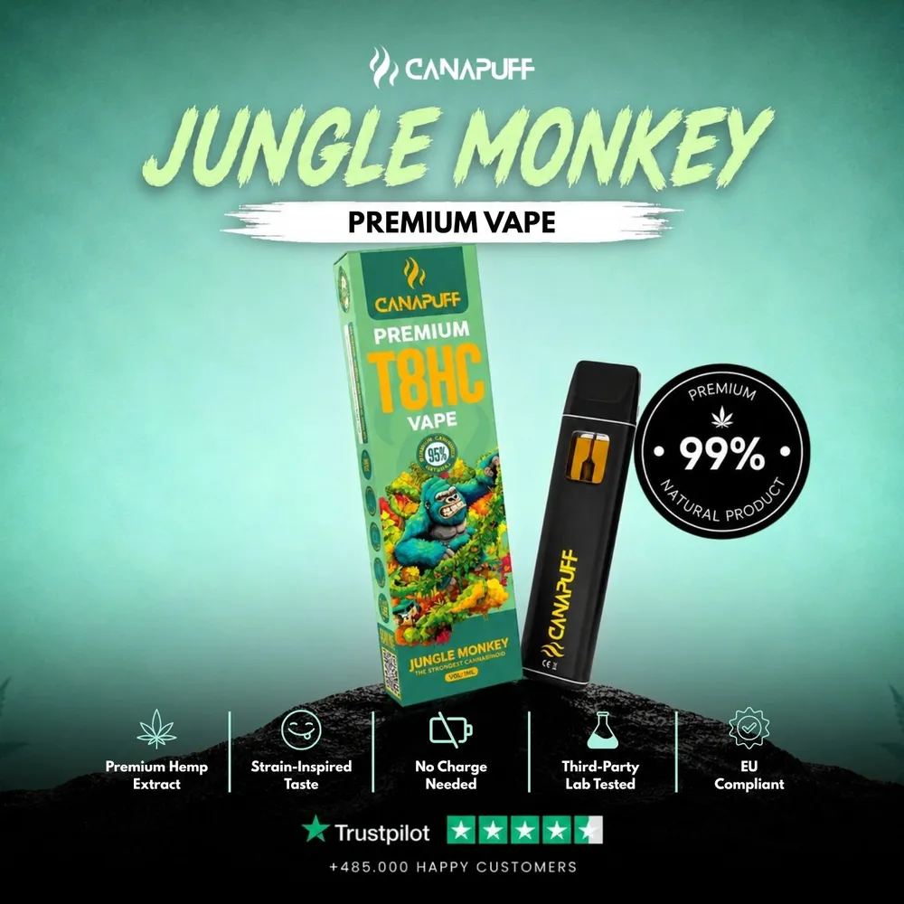 T8HC vape Jungle Monkey 95% 1 ml
