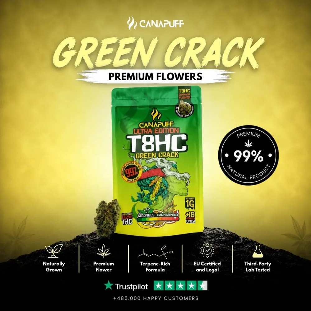 T8HC květy Green Crack Ultra Edition 99%