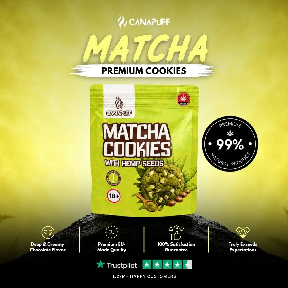 Matcha Cookies s konopnými semínky