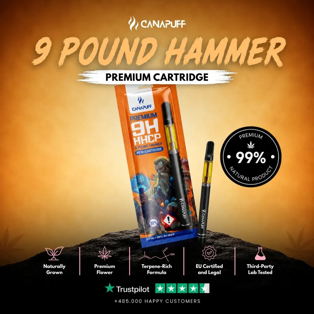 9H-HHCP pen + cartridge 9 Pound Hammer 99%