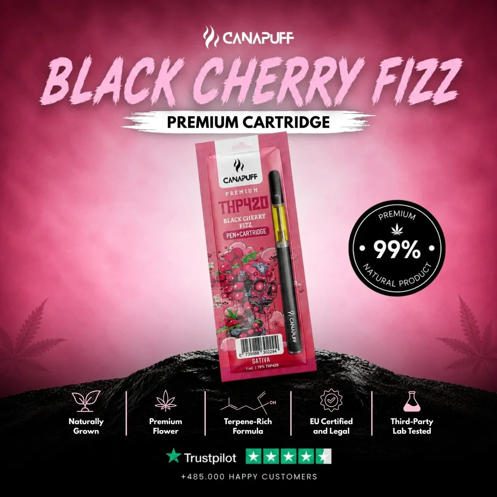 THP420 pen + cartridge Black Cherry Fizz 79%