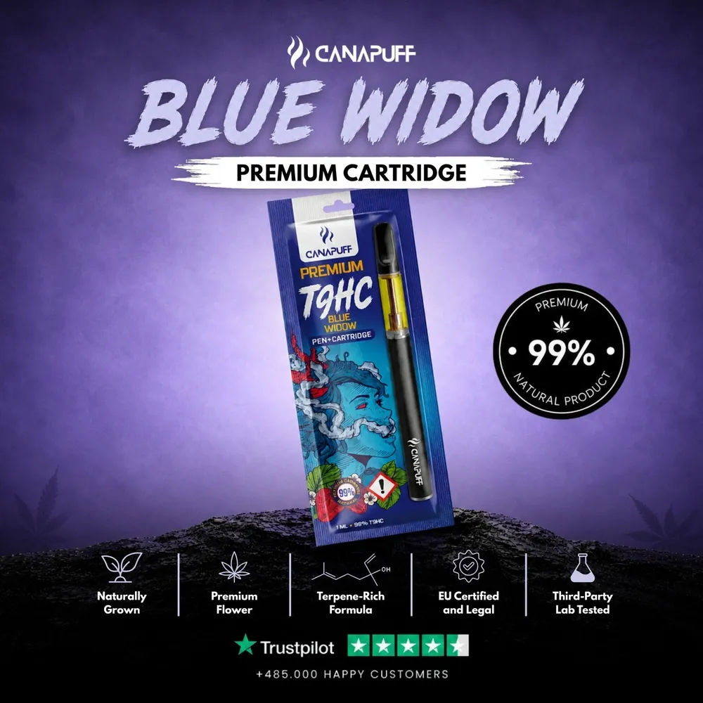 T9HC pen + cartridge Blue Widow 99%